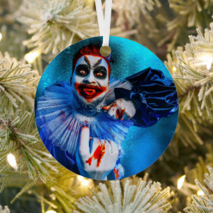 SlipperyJoe's unheimliche Halloween-Clown-Figur be Ornament Aus Metall