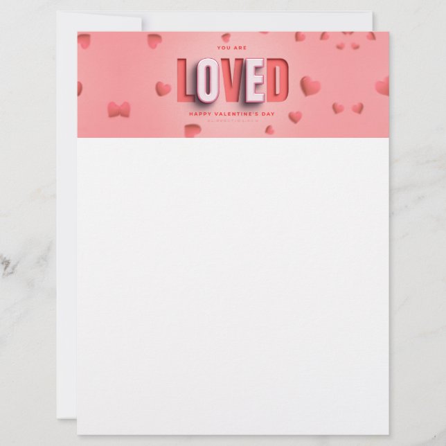 SlipperyJoe's Valentinstag-Geschenke romantischer  Briefbogen (Vorderseite)