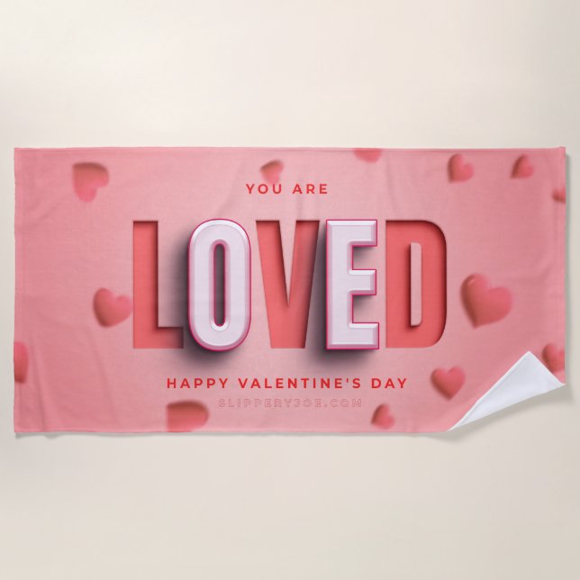 SlipperyJoe's Valentinstag-Geschenke romantischer  Strandtuch (Vorderseite)