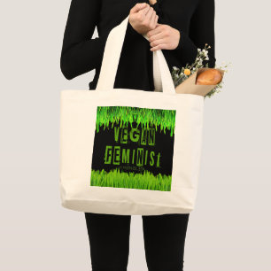 SlipperyJoe's vegane feministische aufmerksamkeits Jumbo Stoffbeutel