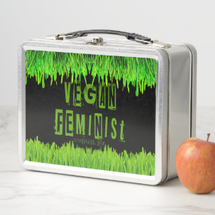 SlipperyJoe's vegane feministische aufmerksamkeits Metall Brotdose