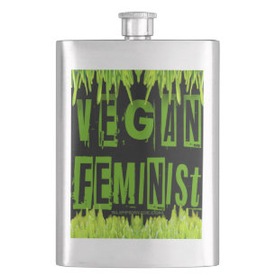 SlipperyJoe's Veganer feministischer Gräser-Wortbl Flachmann