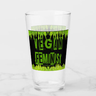 SlipperyJoe's Veganer feministischer Gräser-Wortbl Glas