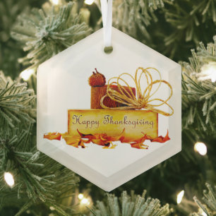 SlipperyJoe's warme festliche Thanksgiving-Stimmun Ornament Aus Glas