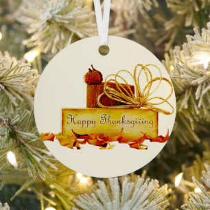 SlipperyJoe's warme festliche Thanksgiving-Stimmun Ornament Aus Metall