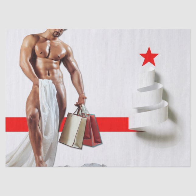 SlipperyJoe's Weihnachts-Shopping-White Paper Spir Seidenpapier (Vorderseite)