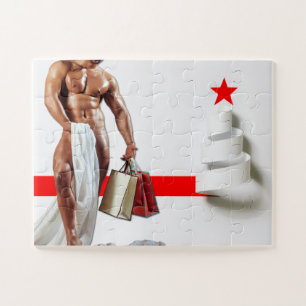 SlipperyJoe's Weihnachtseinkauf weißes Papier Spir Puzzle