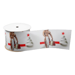SlipperyJoe's Weihnachtseinkauf weißes Papier Spir Satinband