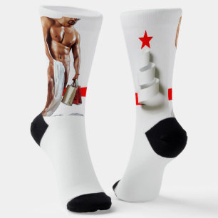 SlipperyJoe's Weihnachtseinkauf weißes Papier Spir Socken