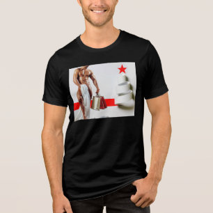 SlipperyJoe's Weihnachtseinkauf weißes Papier Spir Tri-Blend Shirt