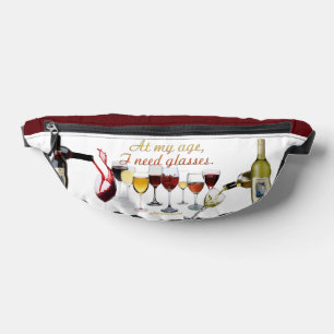 SlipperyJoe's Weinglas freche Anspielung rot weiß Bauchtasche