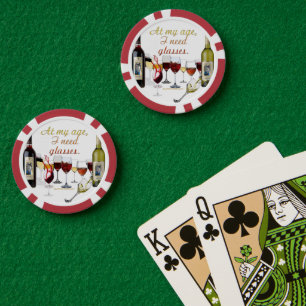 SlipperyJoe's Weingläser freche Anspielung rot wei Pokerchips