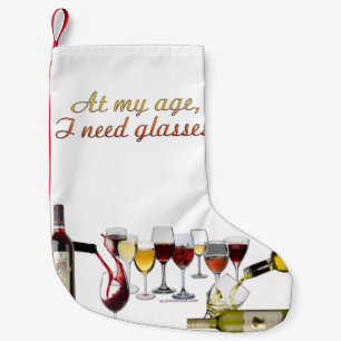 SlipperyJoe's Weingläser freche Wortspielerei rot  Kleiner Weihnachtsstrumpf