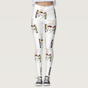 SlipperyJoe's Weingläser freche Wortspielerei rot Leggings