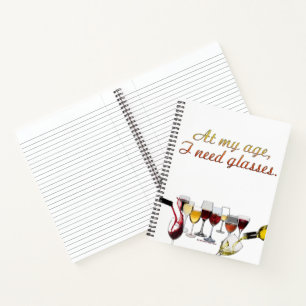 SlipperyJoe's Weintrinkgefäß freche Wortspielerei  Notizbuch