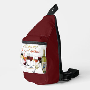 SlipperyJoe's Weintrinkgeschirr freche Wortspieler Crossbody Bag