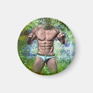 SlipperyJoe's weißer muskulöser sexy Mann Speedo s Magnet