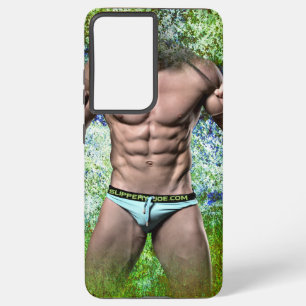 SlipperyJoe's weißer muskulöser sexy Mann Speedo s Samsung Galaxy Hülle