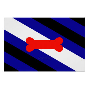 SlipperyJoes Welpen-Spiel-Stolzflagge ausdrücken K Poster