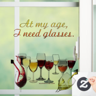 SlipperyJoe's Wine Glasses fermentierter Traubenwe Fensteraufkleber