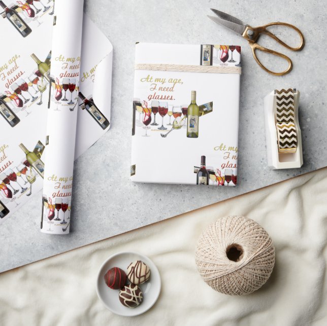 SlipperyJoe's Wine Glasses fermentierter Traubenwe Geschenkpapier (Kunsthandwerk)