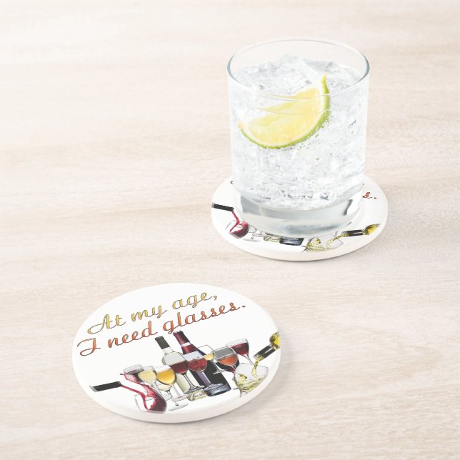 SlipperyJoe's Wine Glasses fermentierter Traubenwe Getränkeuntersetzer (Seite)