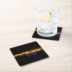 SlipperyJoes Wolke aus Regenbogen-Energiedampf fin Rechteckiger Pappuntersetzer