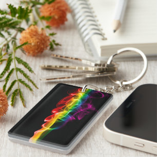 SlipperyJoes Wolke aus Regenbogen-Energiedampf fin Schlüsselanhänger
