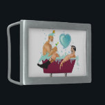 SlipperyJoe's zwei Cartoon-Badewanne für Homosexue Rechteckige Gürtelschnalle<br><div class="desc">SlipperyJoe's zwei schwulen Männer Cartoon Badewanne Blasen martini künstlerischen Gay Pride Geschenke LGBTQIA</div>