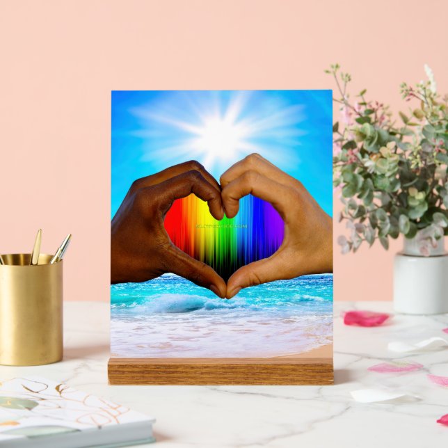 SlipperyJoe's zwei gehorchte Hände männlich h Acrylschild (Hochzeit)