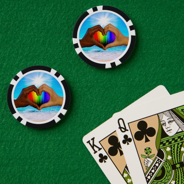 SlipperyJoe's zwei gehorchte Hände männlich h Pokerchips (Pokertisch (doppelt))