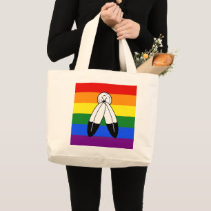 SlipperyJoe's Zwei-Geist-Pride-Flag-Zeremonial LGB Jumbo Stoffbeutel