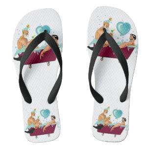SlipperyJoe's zwei schwule Männer Liebe Cartoon Ba Flip Flops