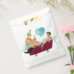 SlipperyJoe's zwei schwule Männer Liebe Cartoon Ba Geschenktütchen