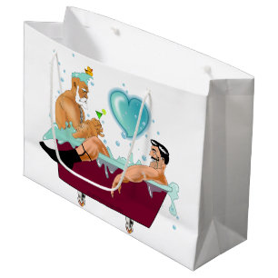 SlipperyJoe's zwei schwule Männer Liebe Cartoon Ba Große Geschenktüte