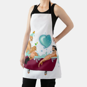 SlipperyJoe's zwei schwule Männer Liebe Cartoon Ba Schürze