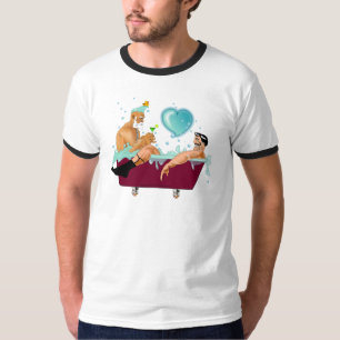 SlipperyJoe's zwei schwule Männer Liebe Cartoon Ba T-Shirt