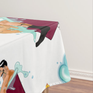 SlipperyJoe's zwei schwule Männer Liebe Cartoon Ba Tischdecke