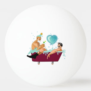 SlipperyJoe's zwei schwule Männer Liebe Cartoon Ba Tischtennisball