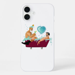 SlipperyJoe's zwei schwule Männer lieben Cartoon-B iPhone 16 Plus Hülle
