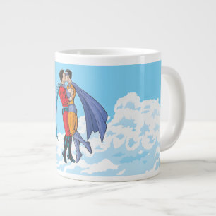 Slipperyjoe's zwei Superhelden küssen Charaktere f Jumbo-Tasse