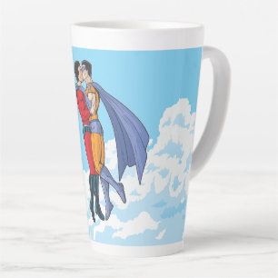 Slipperyjoes zwei Superhelden küssen Charaktere f Milchtasse