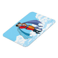 SlipperyJoe's zwei Superhelden küssen Flugwagen