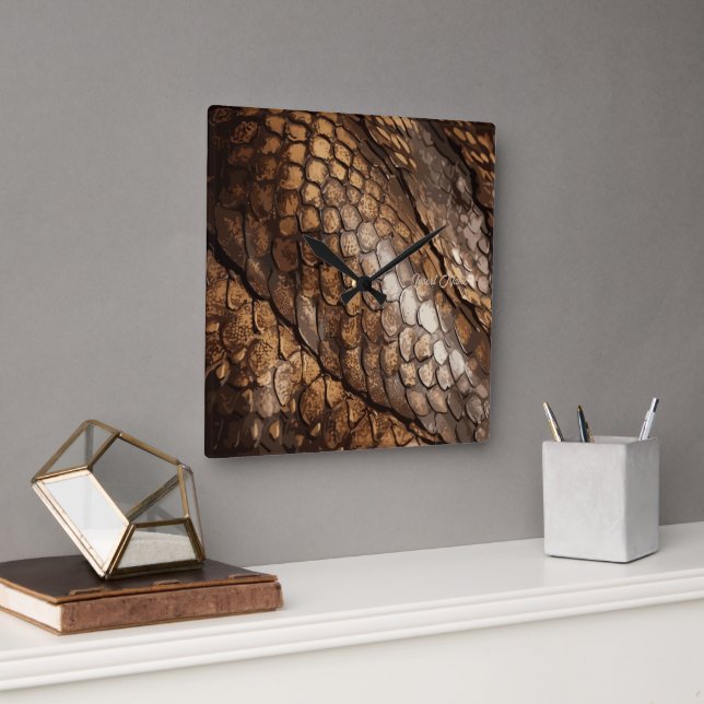 Slithering Chic Quadratische Wanduhr (Büro)