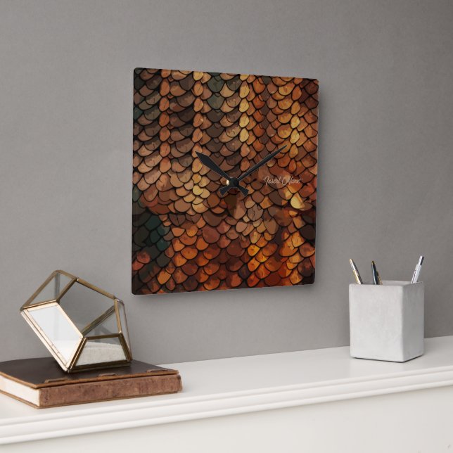 Slithering Chic Quadratische Wanduhr (Büro)