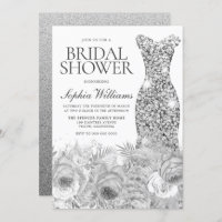 Sliver Grau Sparkle Dress & Floral Brautparty