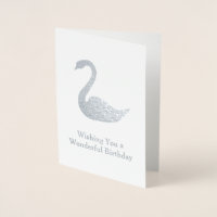 Sliver Swan Motif - Ihr Text auf einem Eleganten