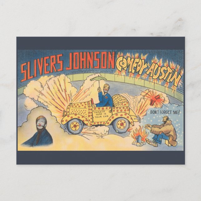 Slivers Johnson, Clown Postkarte (Vorderseite)