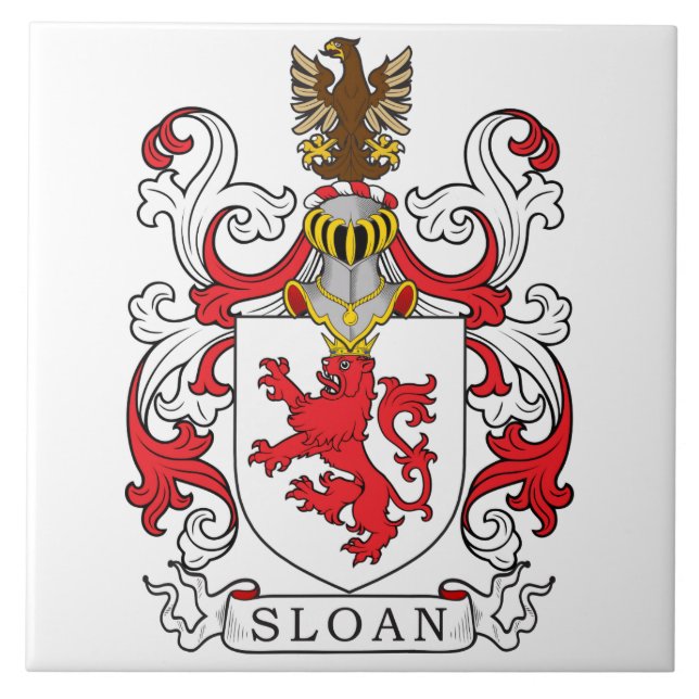 Sloan Familienwappen Fliese (Vorderseite)
