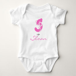 Sloan name Reveal Floral Letter S Pink Flower Baby Strampler